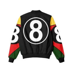 Unisex 8 ball bomber black jacket