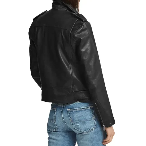 Black Biker Leather Jacket Womens Outfits