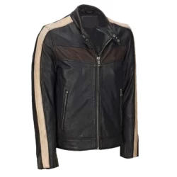 Cafe Racer Striped Vintage Jacket Mens