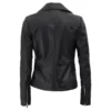 Asymmetrical Collar Black Leather Motorcycle Jacket Womens