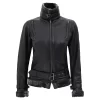 Womens Black Shearling Biker Jacket