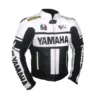 Black and White Yamaha Biker Leather Jacket
