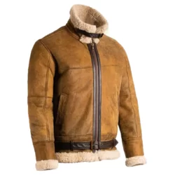 sheepskin brown leather shearling jacket