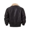 Mens Flight Leather Bomber Jacket with Shearling Collar
