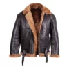 mens dark brown b3 shearling leather jacket