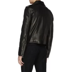 mens leather biker black jacket