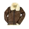 Womens brown bomber b3 shearling jacket