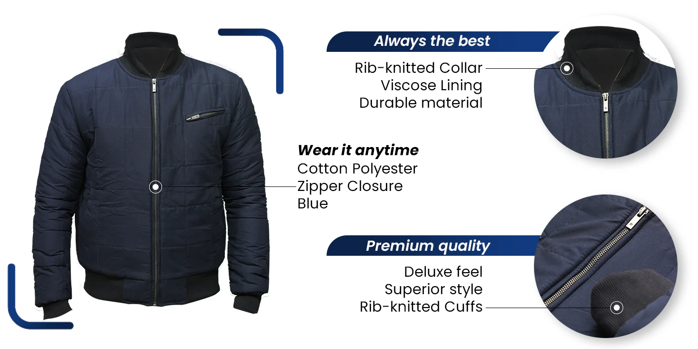 Bomber Blue Quilted Jacket