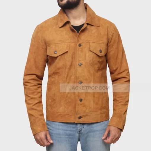 Brown Leather Mens Suede Jacket