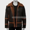 B3 Shearling Brown Leather Jacket for Mens