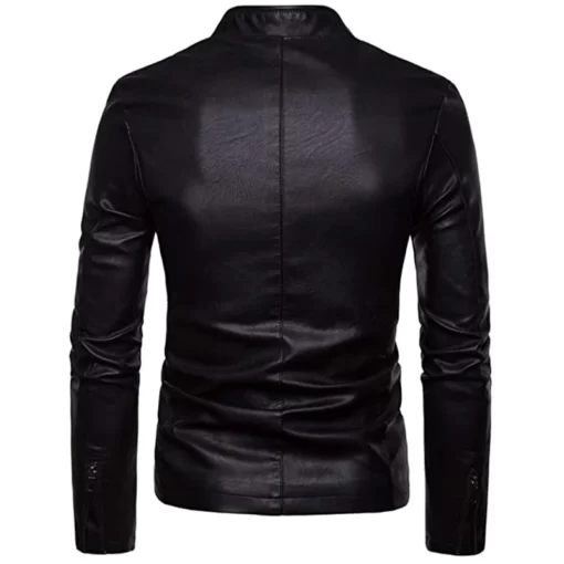 Daniel SlimFit Black Leather Jacket For Mens