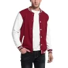 Mens Maroon and White varsity jacket