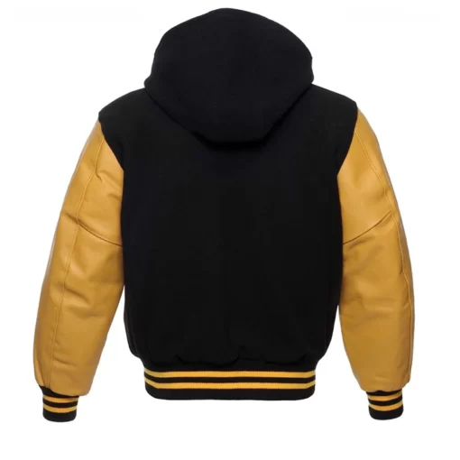 Gold and Black Varsity Jacket For Mens