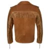 Mens Brown Fringe Suede Leather Jacket