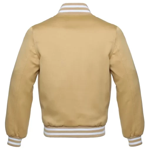 sand Brown Varsity Jacket For Mens
