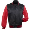 Mens Casual Red and Black Varsity Jacket