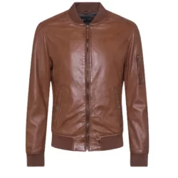Men's Slimfit Brown Leather Jacket