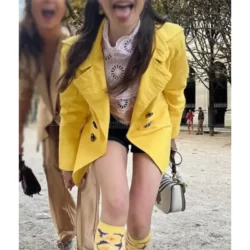 Emily in Paris S03 Lily Collins Yellow Coat