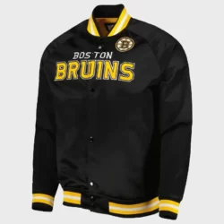 Boston Bruins Black and yellow Varsity Jacket