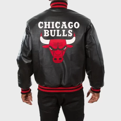 Chicago Bulls Red and Black Leather Jacket