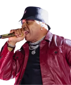 Grammys 2023 LL Cool J Maroon Leather Jacket