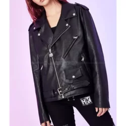 Hello Kitty Rebel Girl Black Leather Jacket