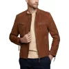 Mens Brown Suede Biker Jacket