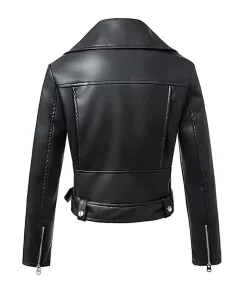 Black Motorcycle Leather Jacket For Women’s