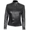 Womens Black Quilted Leather Jacket