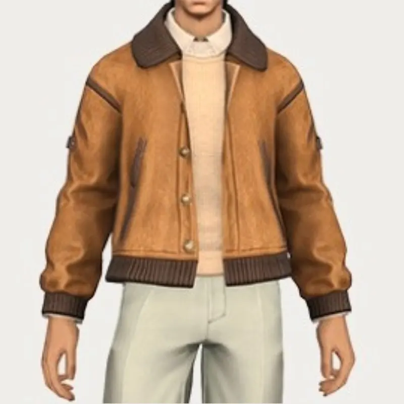 FFXIV Varsity Jacket | Final Fantasy XIV Brown Varsity Jacket image.