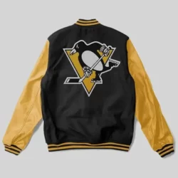 Pittsburgh Penguins Black and Yellow Varsity Jacket