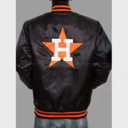 Starter Astros Black Label Varsity Bomber Jacket