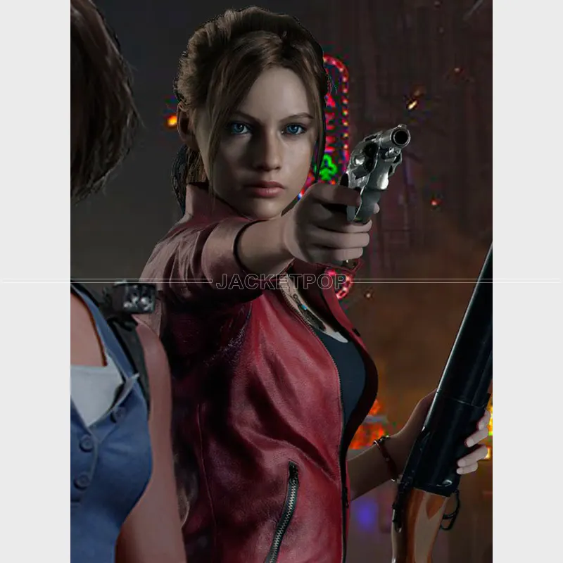 Resident Evil 2 Claire Redfield Remake Costume Leather Jacket