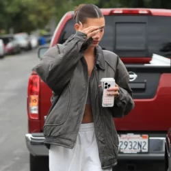 Hailey Bieber Leather Jacket
