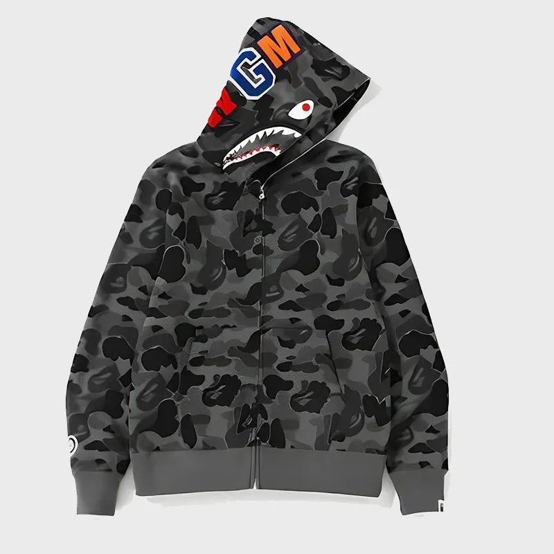 Black Camo Bape Hoodie | Bape ABC Camo Shark Full Zip Hoodie