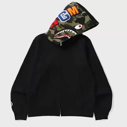 Bape Shark Hoodie | Bape Shark Full Zip Hoodie Camo Hood