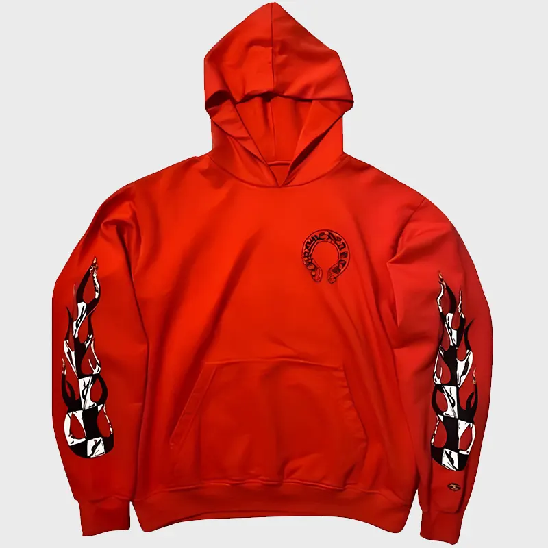 Orange chrome hearts online hoodie