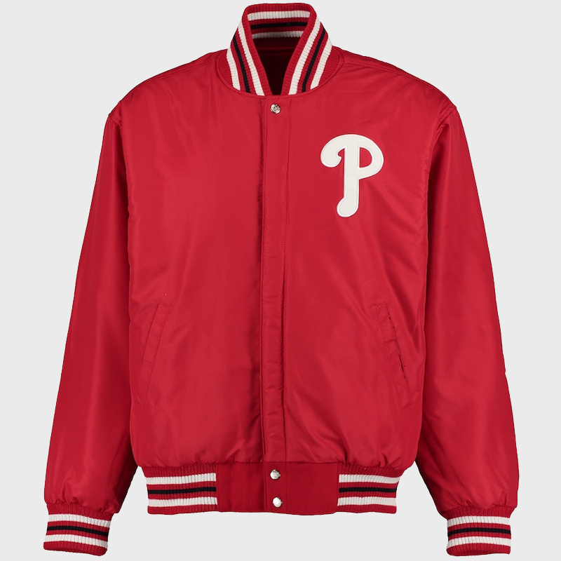 Phillies Varsity Jacket  Philadelphia Phillies Red Varsity Jacket