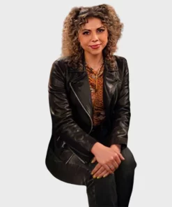 Eve Frasier 2023 Jess Salgueiro Black Leather Jacket