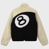 Stussy 8 Ball White Sherpa Reversible Jacket