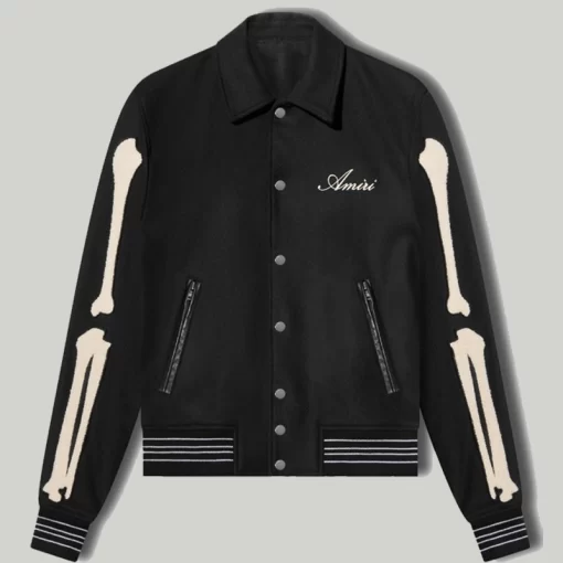 Amiri Bones Black Varsity Jacket