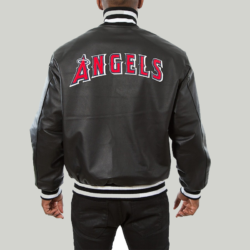 Baseball Los Angeles Angels Black Varsity Leather Jacket