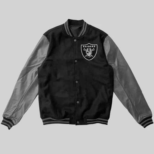 Raiders Varsity Jacket With Leather Sleeves