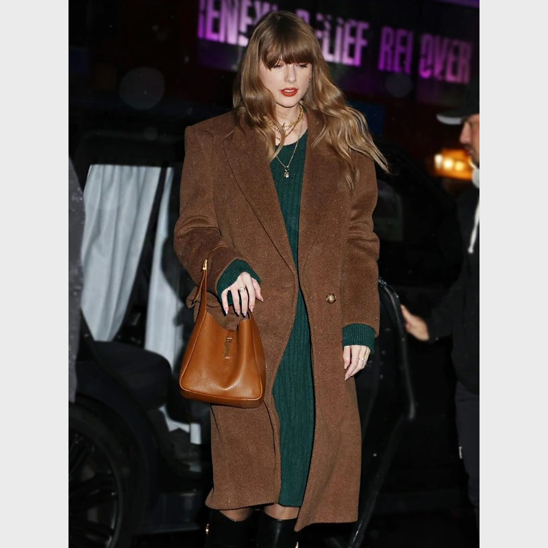 Taylor Swift Brown Coat | Stella McCartney Double-breasted Coat