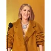 Celine Dion Grammys Awards Golden Brown Couture Coat