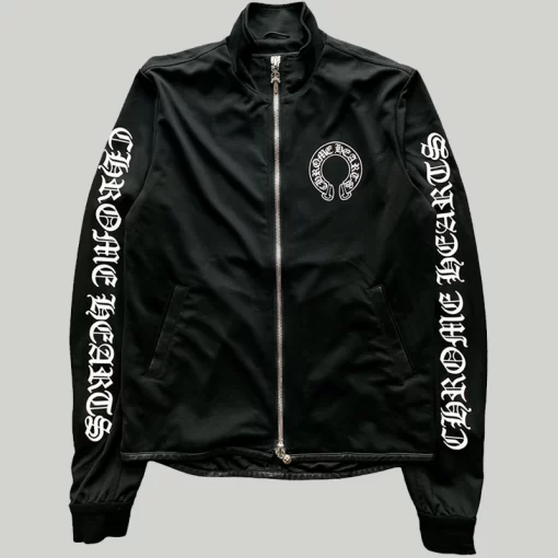 Chrome Hearts Black Horseshoe Logo Track Jacket