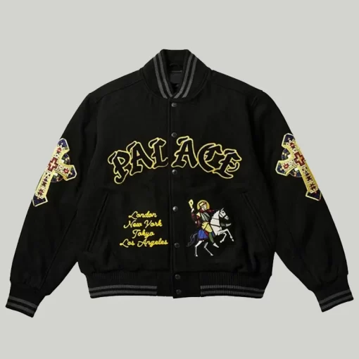 Palace Saints Varsity Jacket Black
