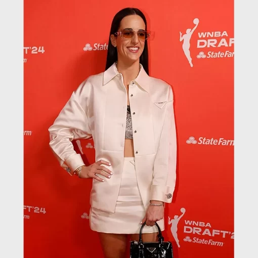 Caitlin Clark WNBA Draft 2024 White Satin Shirt