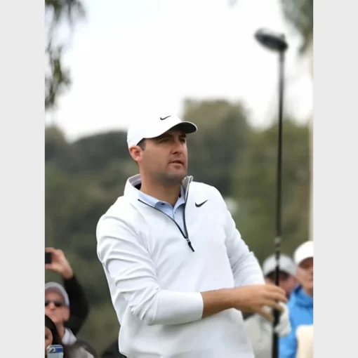 Genesis Open Scottie Scheffler Nike Golf Victory Half Zip White Sweatshirt