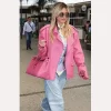 Heidi Klum Arrives In France Pink Jacket